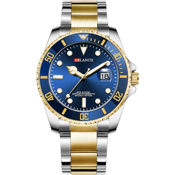 Relógio Arlanch - Com calendário, ideal para seu dia a dia em até 12 x de R$ 15,96 Gold Blue 