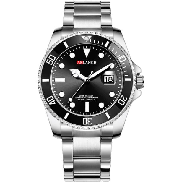 Relógio Arlanch - Com calendário, ideal para seu dia a dia em até 12 x de R$ 15,96 Silver Black 
