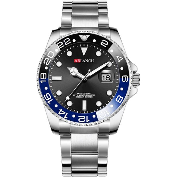 Relógio Arlanch - Com calendário, ideal para seu dia a dia em até 12 x de R$ 15,96 Silver Black Blue 