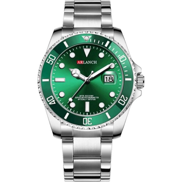 Relógio Arlanch - Com calendário, ideal para seu dia a dia em até 12 x de R$ 15,96 Silver Green 