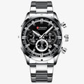 Relógio Cronógrafo Curren - Você no controle do seu tempo em até 12 x de R$ 26,09 Silver Black 