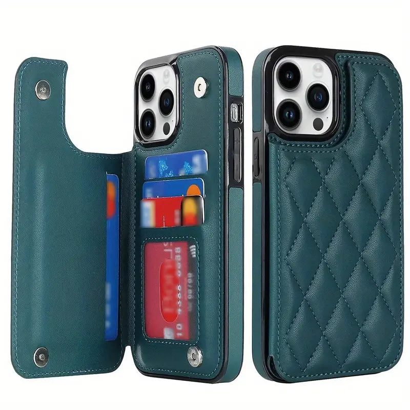 Case Carteira de couro para Iphone Puff