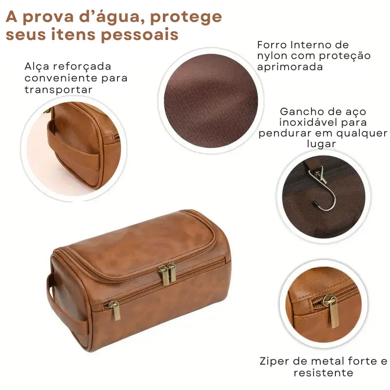 Necessaire Masculina de Couro Prestige